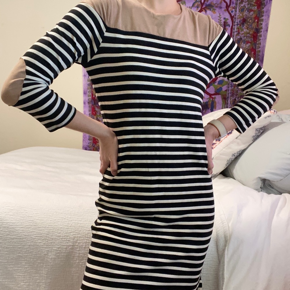Sofia + Zeke / striped mini dress 3/4 sleeve / S
